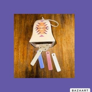 Vintage NCE Southwestern Style Ceramic Wind Chimes Bell 1980’s Taiwan